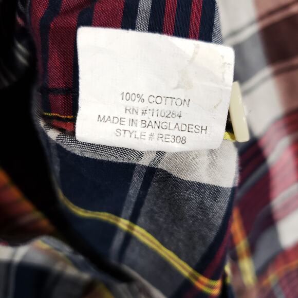Reed Edward Shirt Mens Extra Large Multicolor Plaid Long Sleeve Button Down Top - Picture 7 of 7